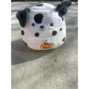Squishmallows DUSTIN 8” Squishmallow Plush Halloween Dalmatian Dog Euc Kellytoy